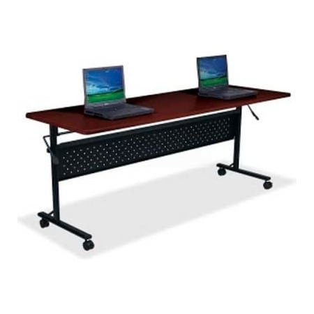 Lorell Flipper Training Table - 60"L x 24"W x 29-1/2"H, Mahogany LLR60669
